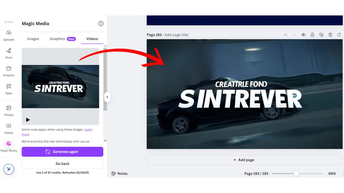 Canva tạo video intro bằng AI bước 4