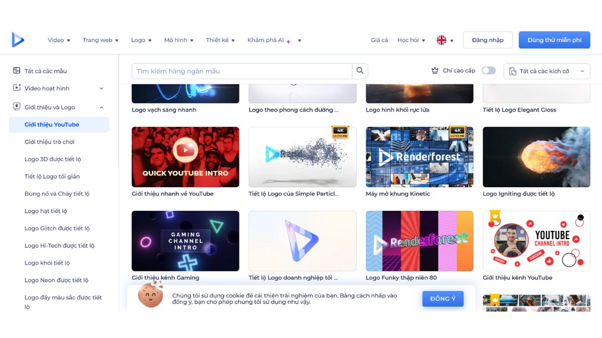 Renderforest tạo video intro bằng AI bước 2