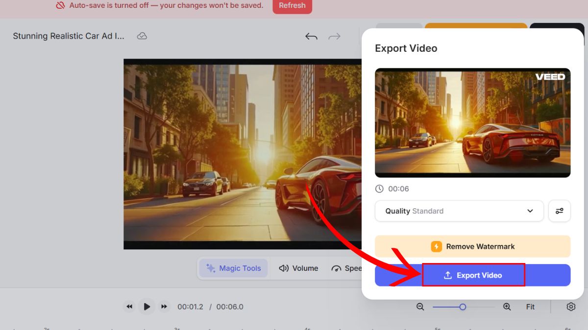 Hướng dẫn cách tạo video intro bằng Veed bước 6.2