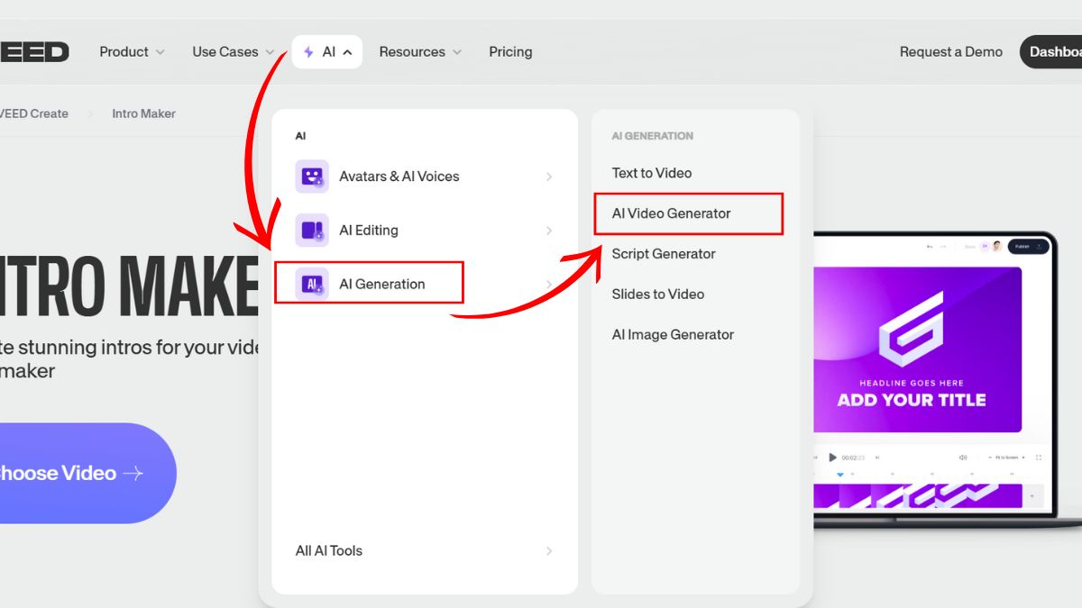 Hướng dẫn cách tạo video intro bằng AI bước 2