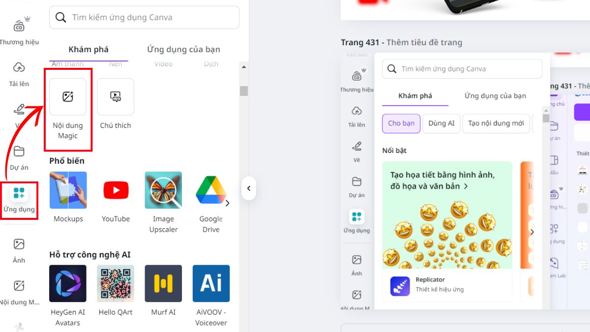 Canva tạo video intro bằng AI bước 2