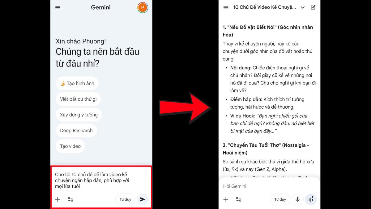 Cách Tạo Video Kể Chuyện Bằng AI Trên Điện Thoại Bước 1