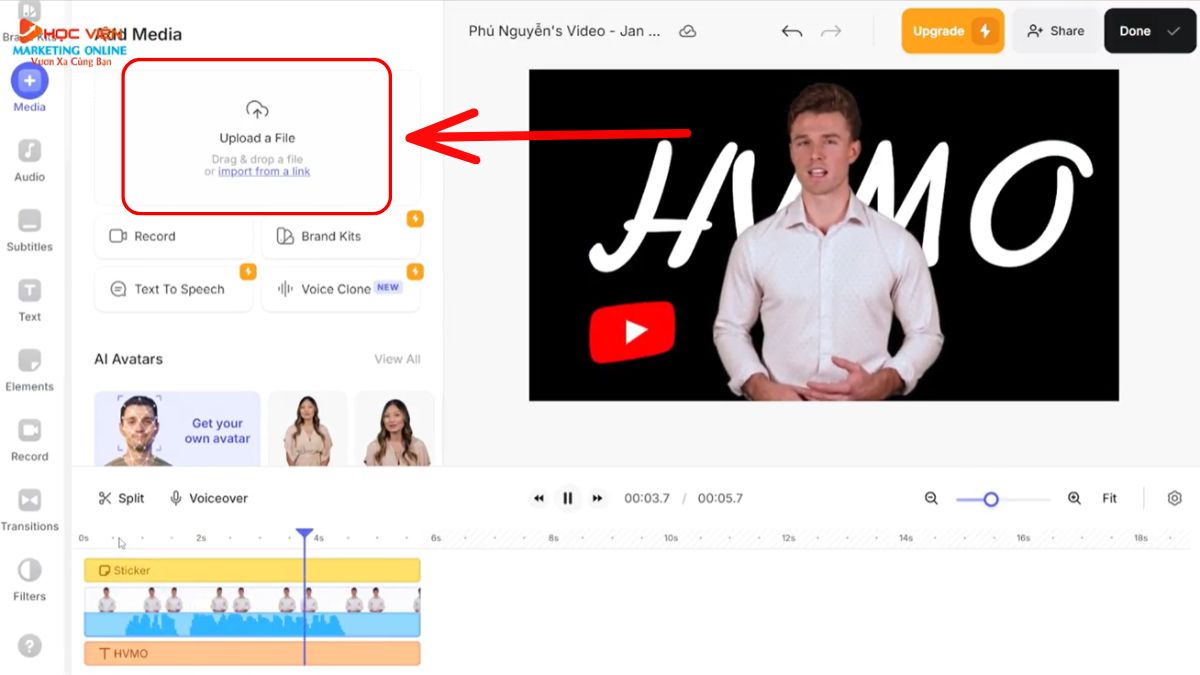 Cách làm video AI nói miễn phí với Veed- Cách sử dụng bước 3.2