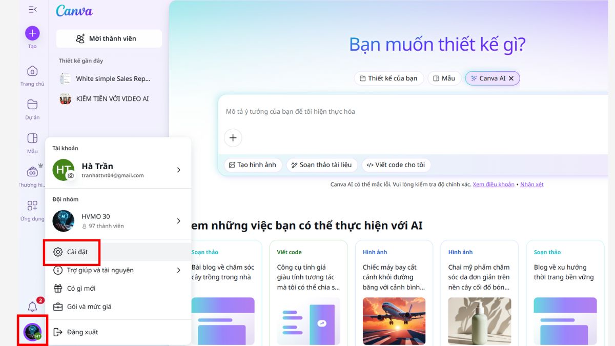 Hướng dẫn cách tạo video Veo 3 trên Canva miễn phí bước 1.1