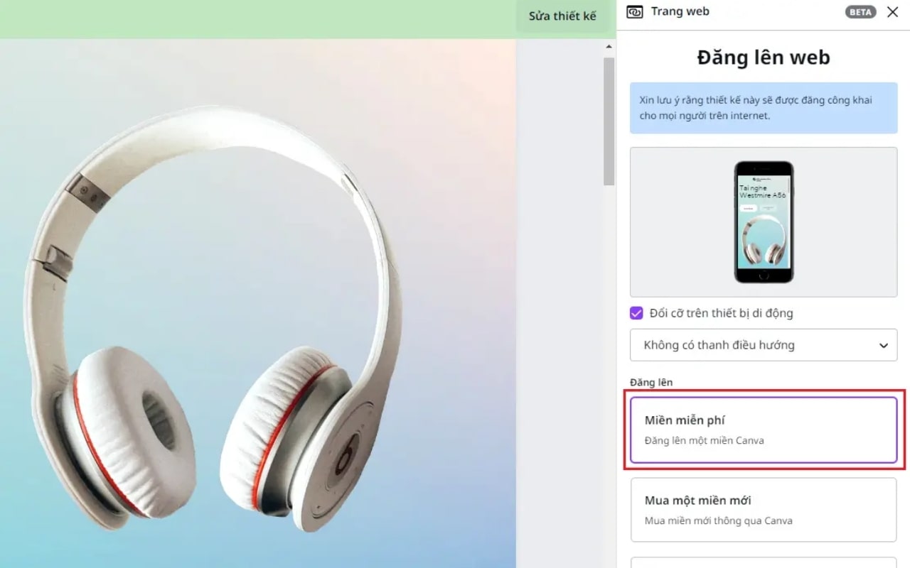 Hướng Dẫn Cách Thiết Kế Landing Page Trên Canva bước 6.3