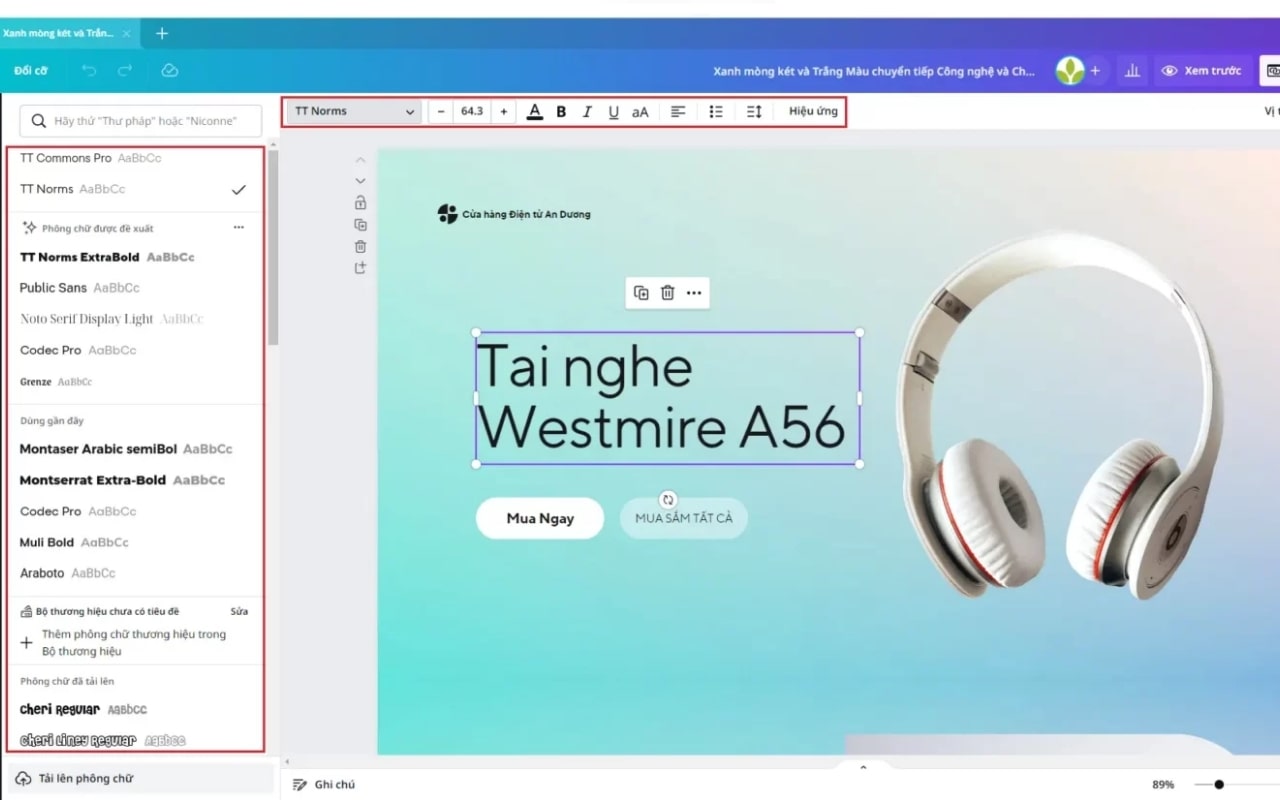 Hướng Dẫn Cách Thiết Kế Landing Page Trên Canva bước 3.3