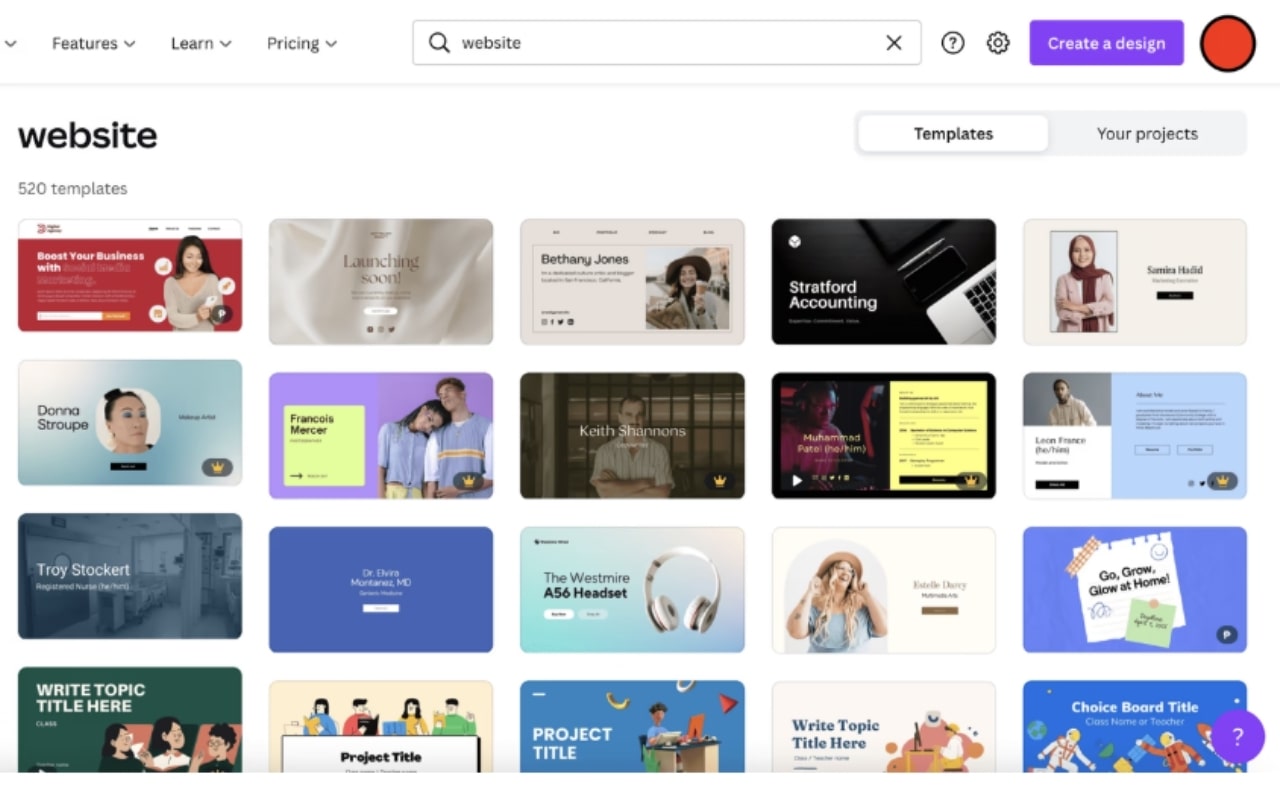 Hướng Dẫn Cách Thiết Kế Landing Page Trên Canva bước 2.2