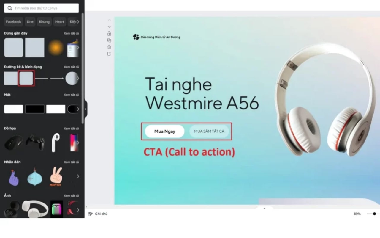 Hướng Dẫn Cách Thiết Kế Landing Page Trên Canva bước 4.1