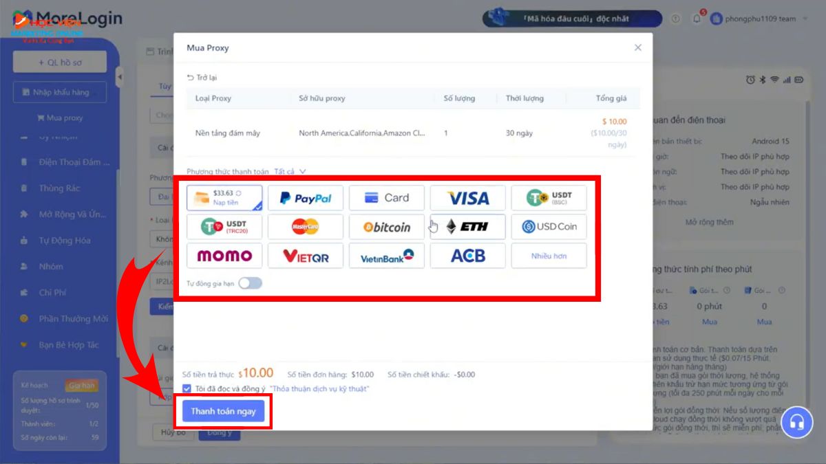 Cách Tạo Tài Khoản TikTok Beta Với MoreLogin Bước 5.2