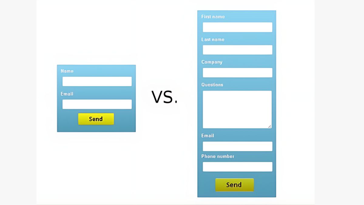 Cách Tối Ưu Landing Page- Thử các độ dài biểu mẫu khác nhau
