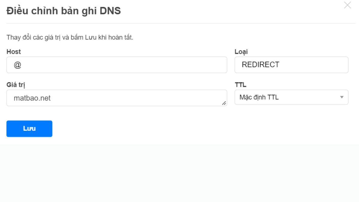 Hướng Dẫn Trỏ Tên Miền Về Ladipage bước 2.2