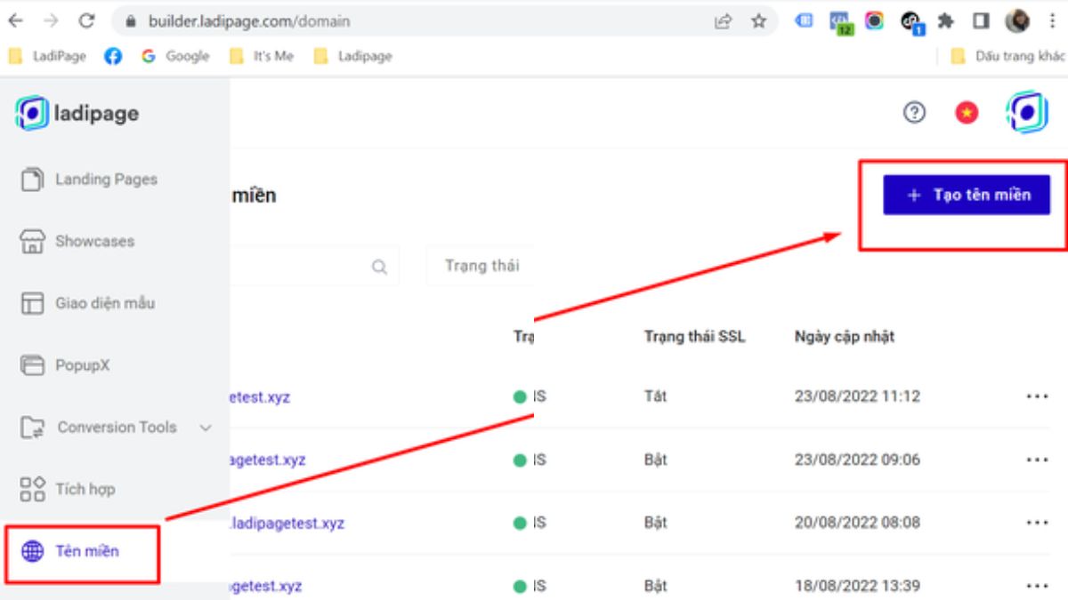Hướng Dẫn Trỏ Tên Miền Về Ladipage bước 3.1