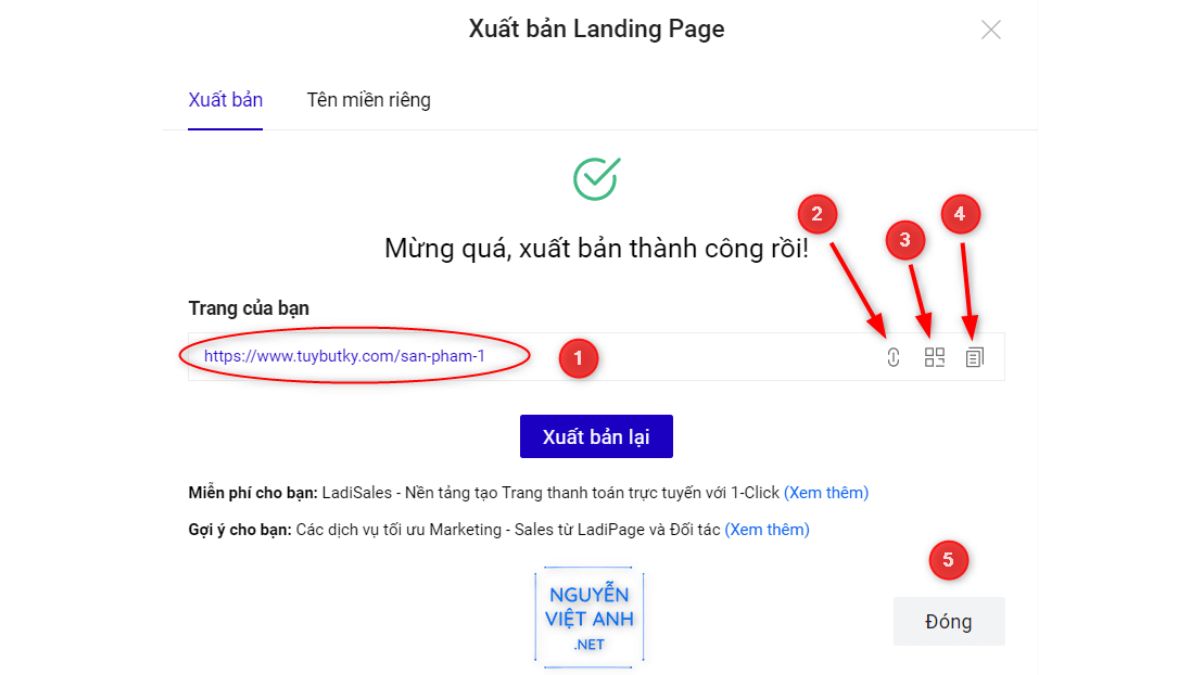 Hướng Dẫn Trỏ Tên Miền Về Ladipage bước 4.2
