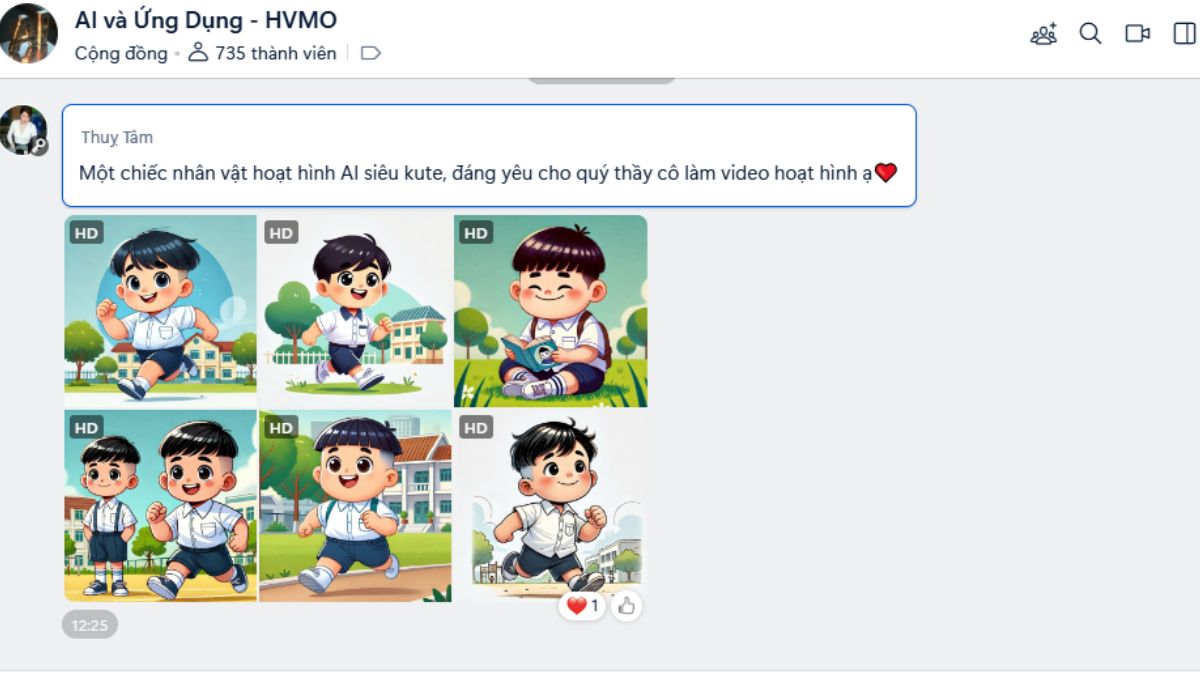 Hình ảnh minh họa về nhóm Zalo chia sẻ kiến thức AI của HVMO