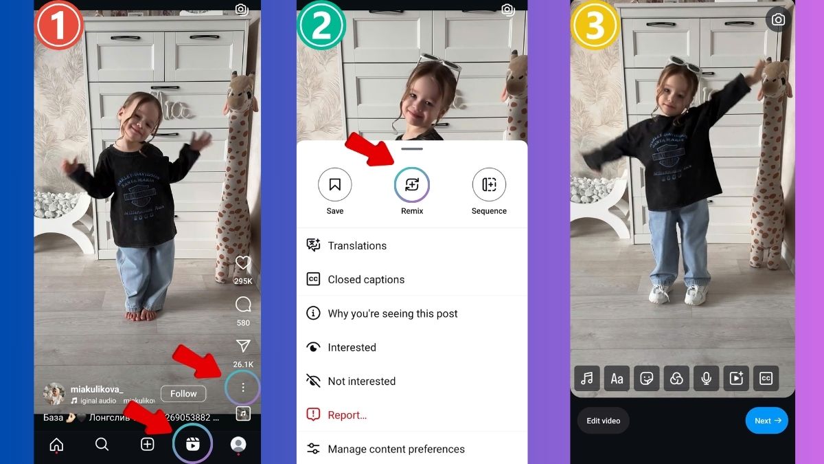 4 cách tạo video trên Instagram- Remix thước phim