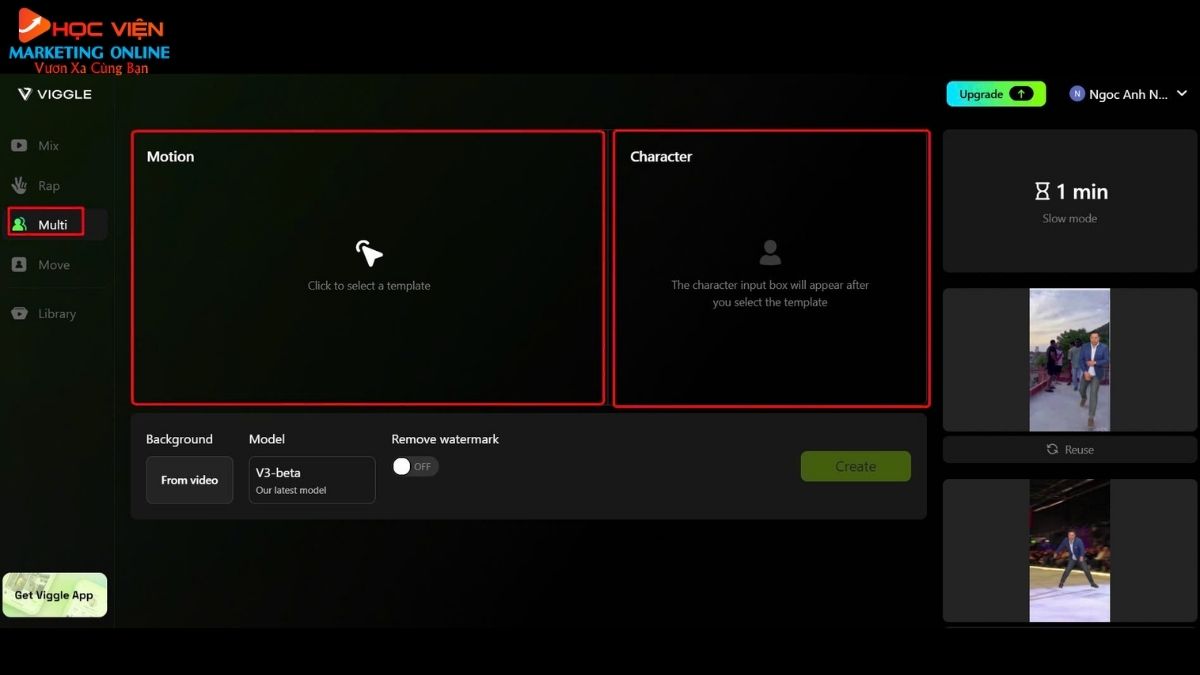 Cách sử dụng Viggle V3 tạo video bước 2.3