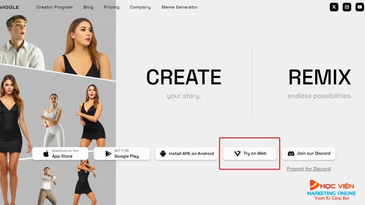 Cách sử dụng Viggle V3 tạo video bước 1