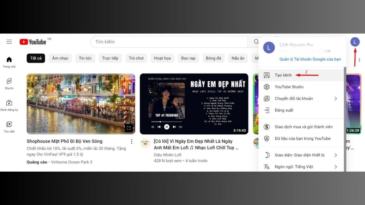 Cách Xây Kênh YouTube View Ngoại bước 2.3