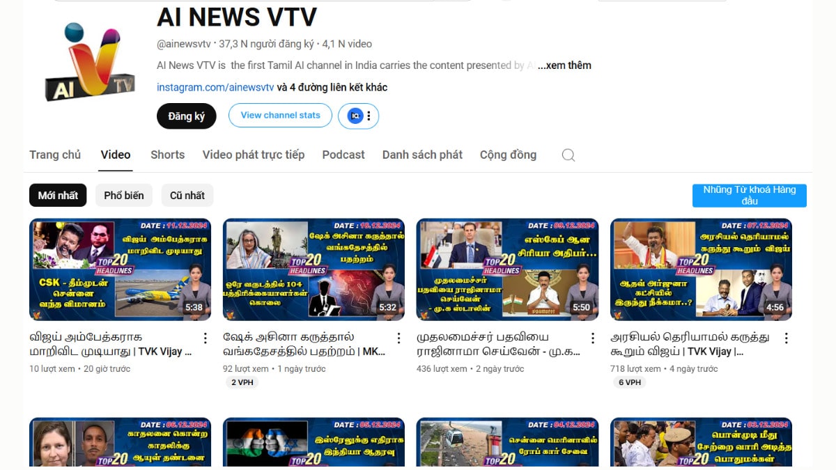 Ý tưởng làm video bằng AI- Video tin tức